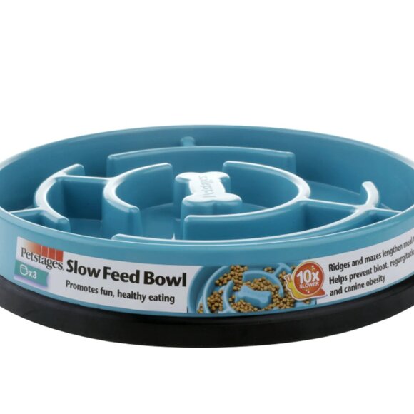Petstages Slow Fun Feed Dog Bowl, Dishwasher Safe, Blue - Picture 1 of 14